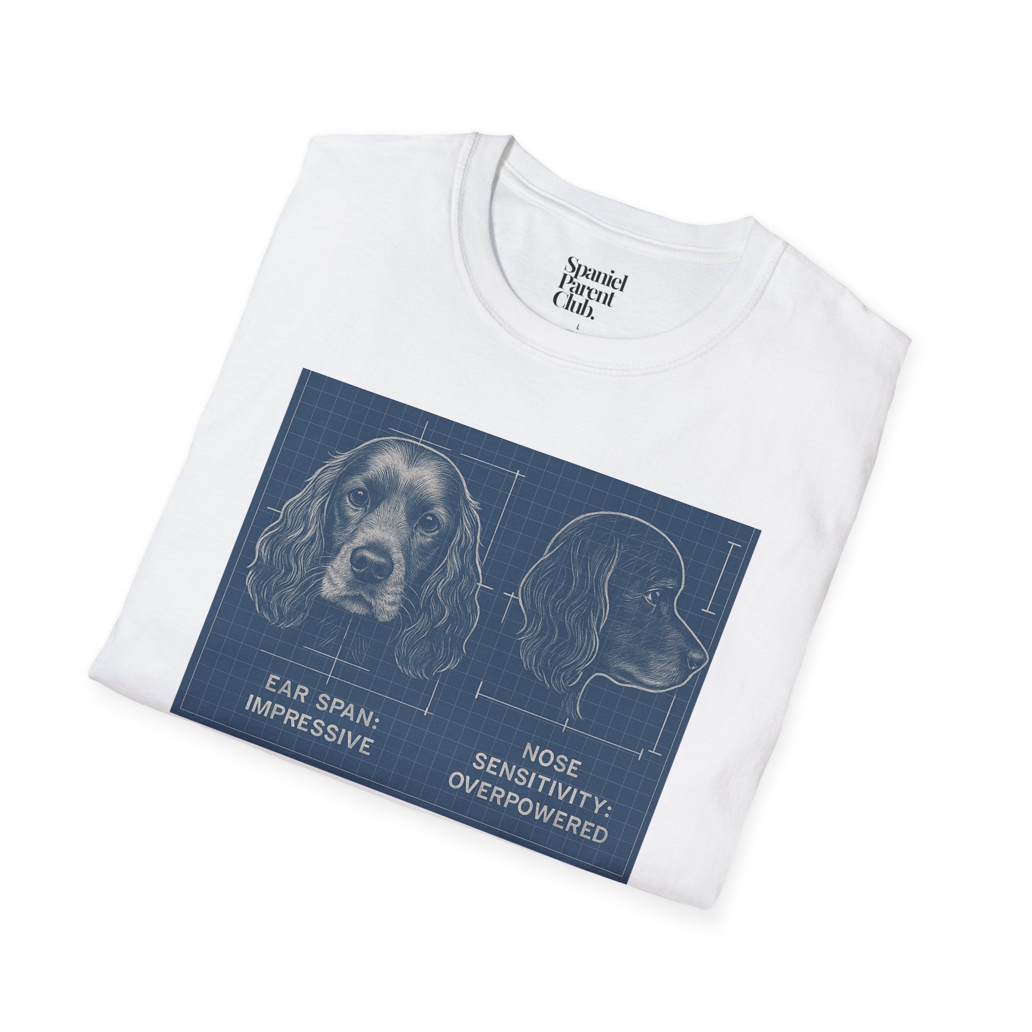 Spaniel Head Blueprint – Technical Illustration Tee