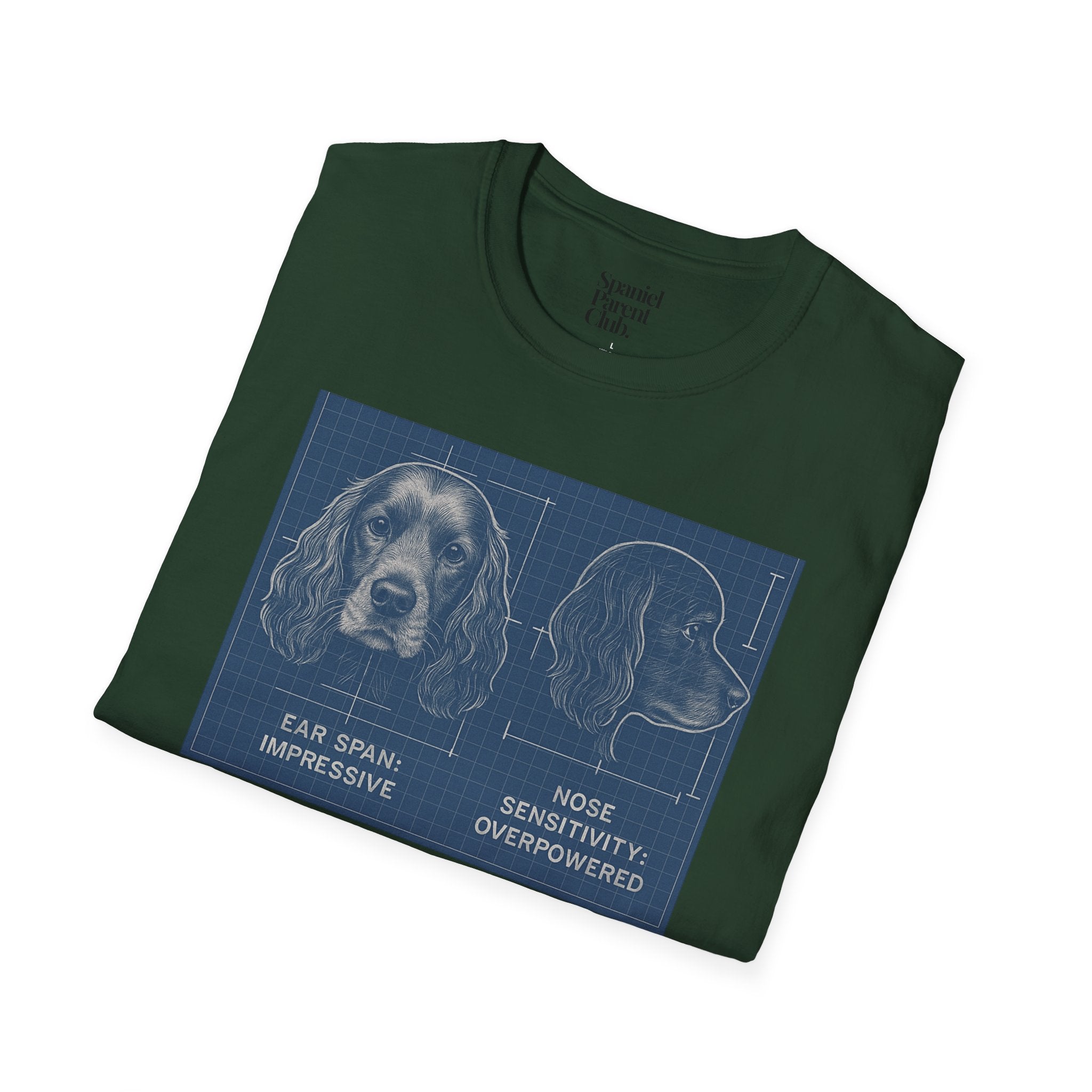 Spaniel Head Blueprint – Technical Illustration Tee