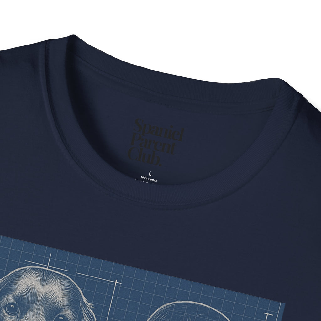 Spaniel Head Blueprint – Technical Illustration Tee