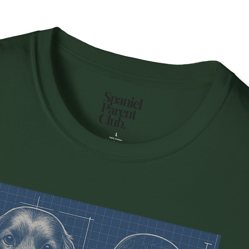 Spaniel Head Blueprint – Technical Illustration Tee