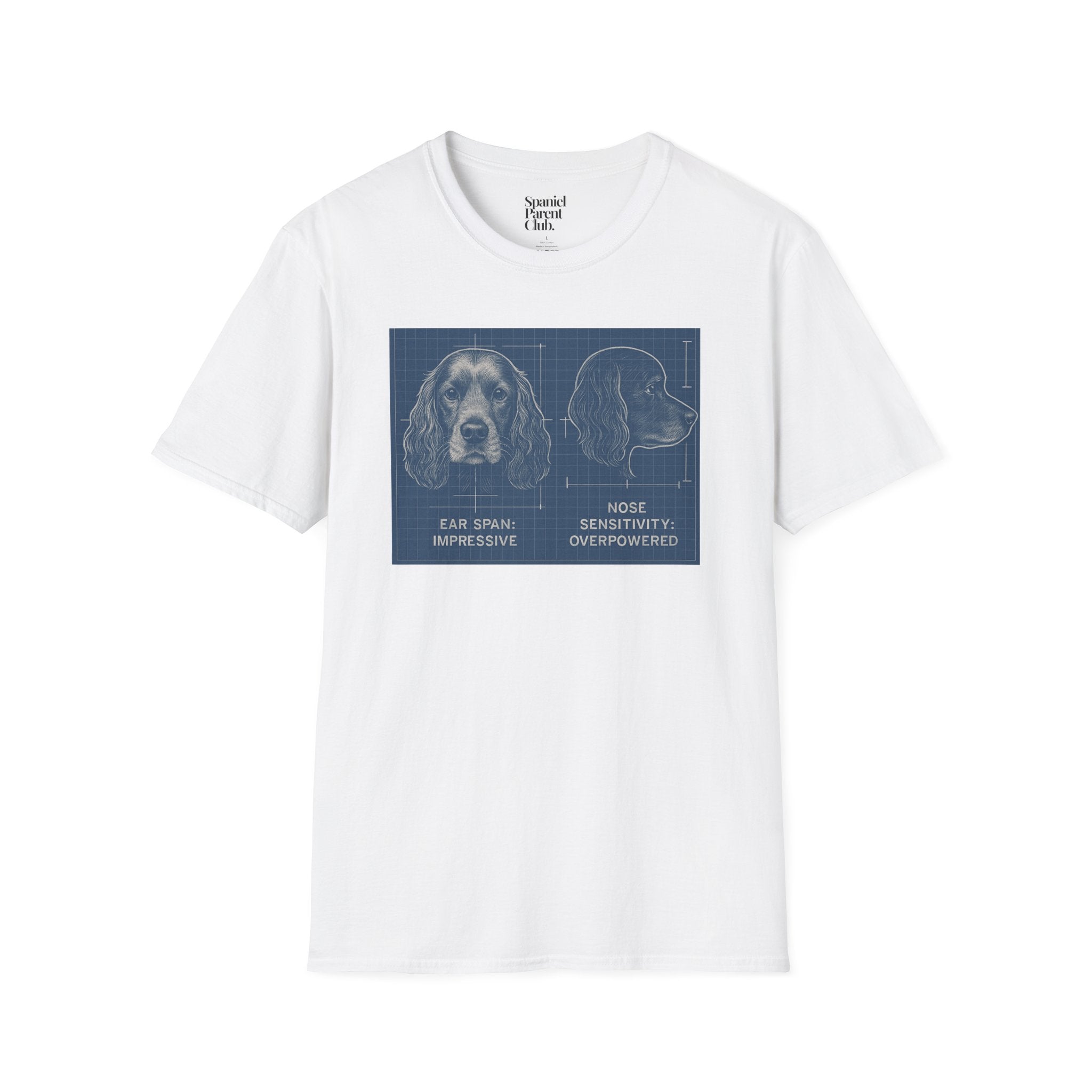 Spaniel Head Blueprint – Technical Illustration Tee