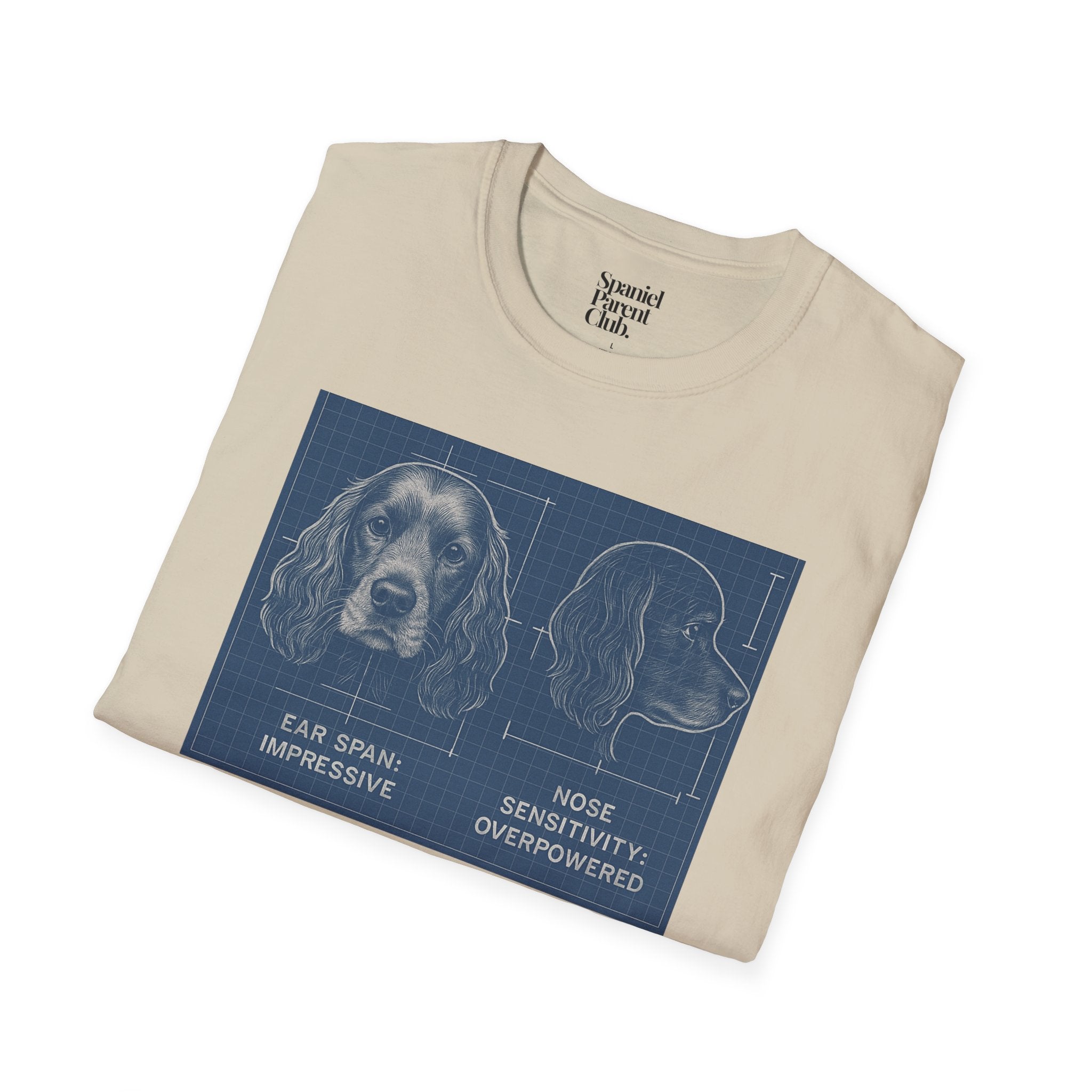 Spaniel Head Blueprint – Technical Illustration Tee