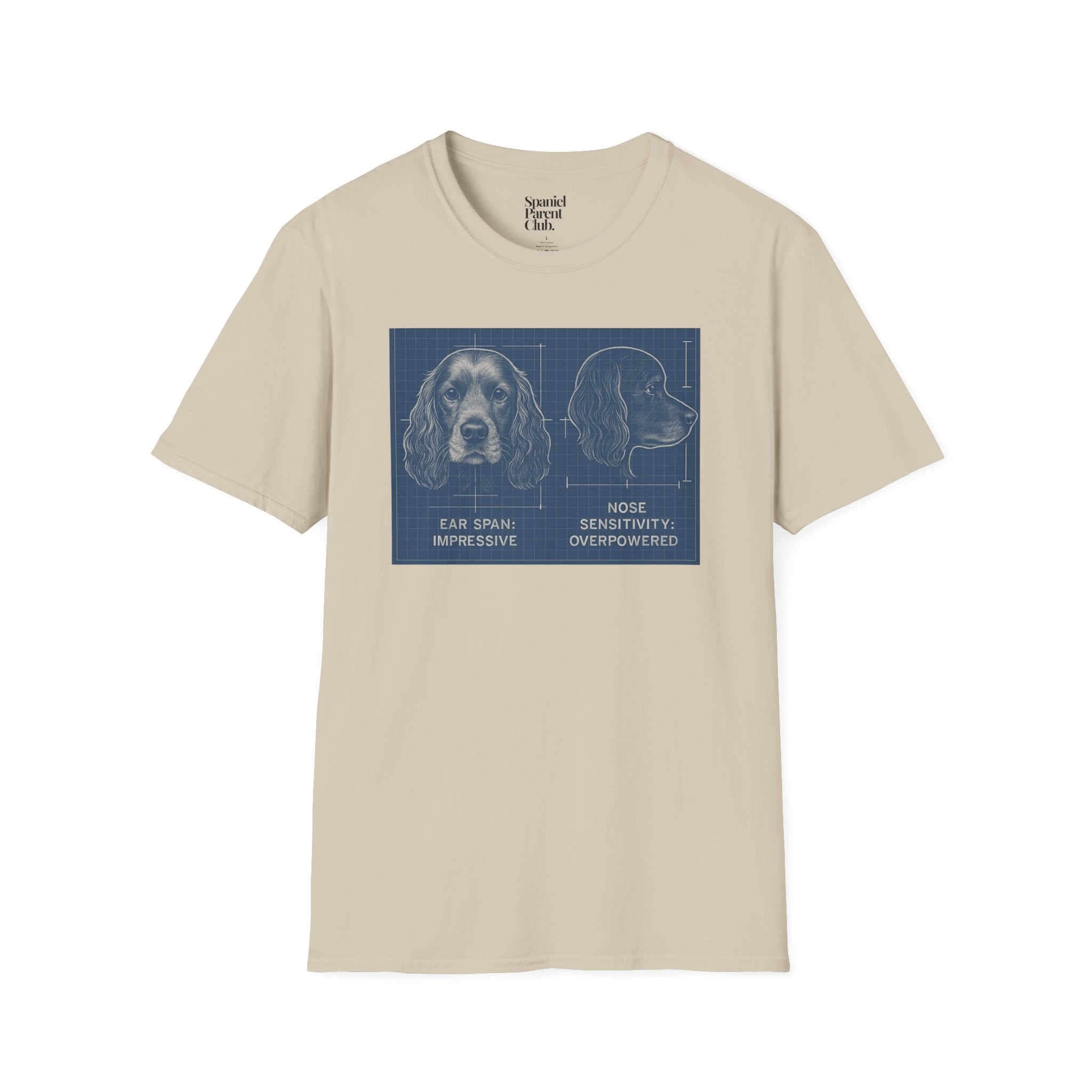 Spaniel Head Blueprint – Technical Illustration Tee