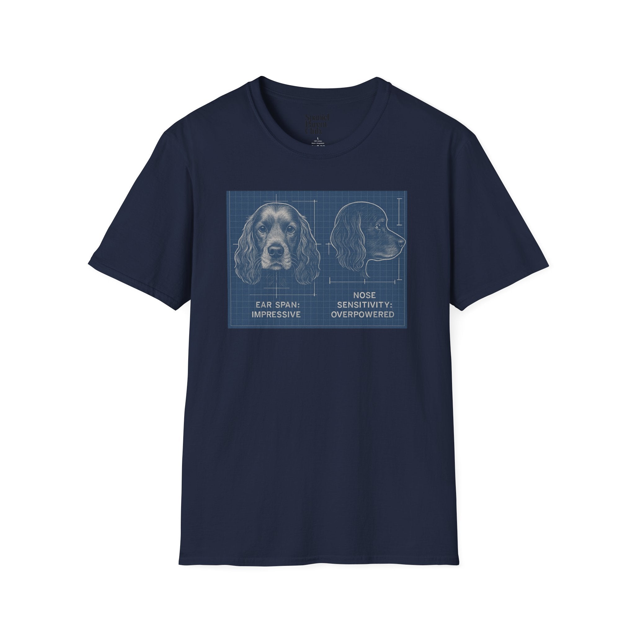 Spaniel Head Blueprint – Technical Illustration Tee