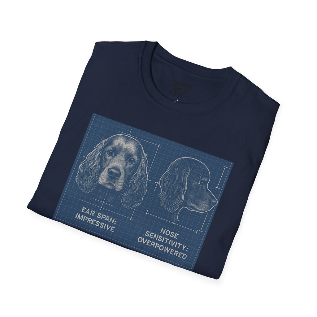 Spaniel Head Blueprint – Technical Illustration Tee