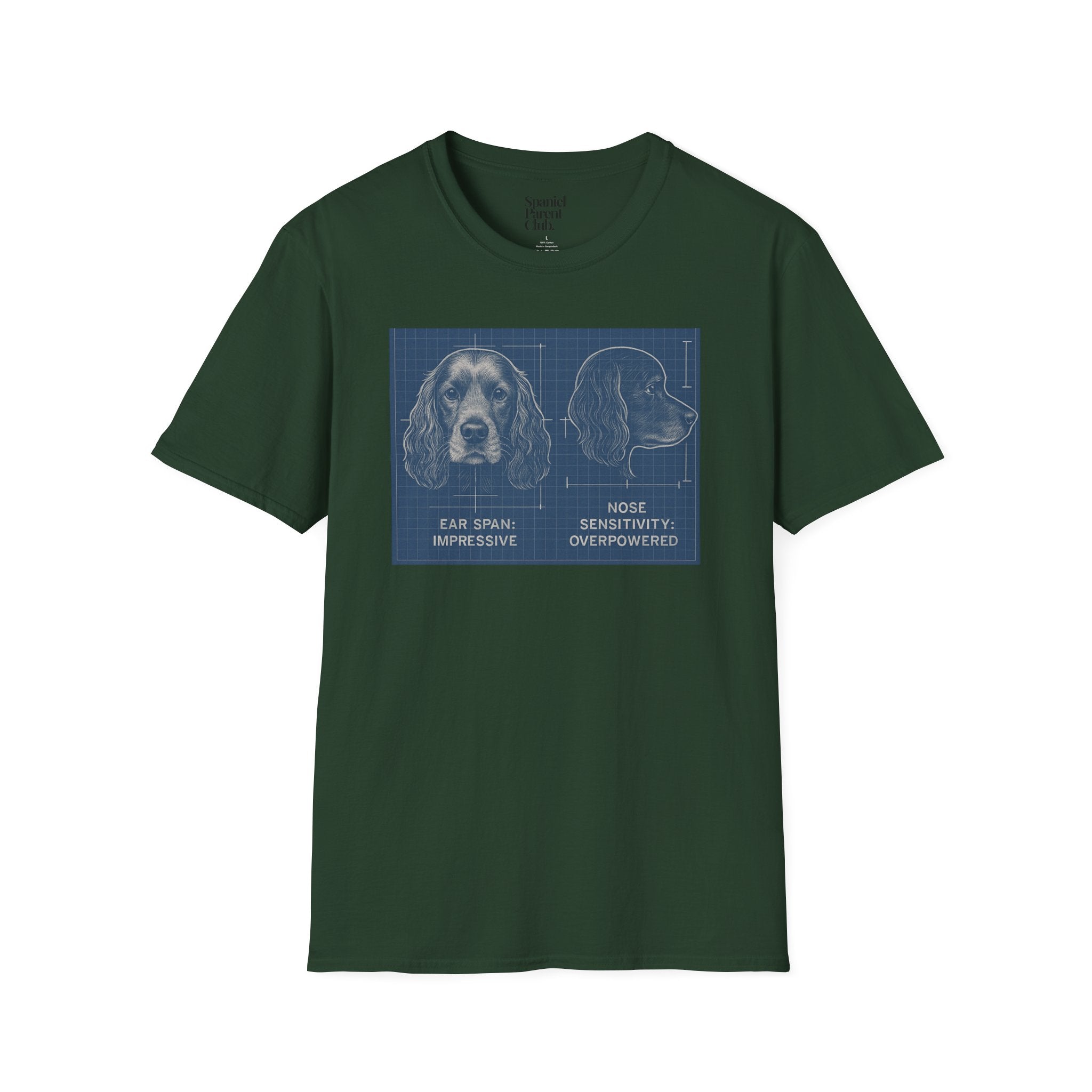 Spaniel Head Blueprint – Technical Illustration Tee